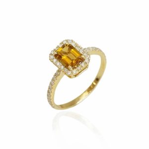 טבעת זהב משובצת יהלום מעבדה, טבעת יהלומי מעבדה, טבעת זהב עם אבן חן לאישה,